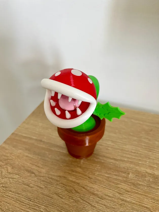 Planta Piraña (Flor Enemigo) de Mario Bros impresa en 3D