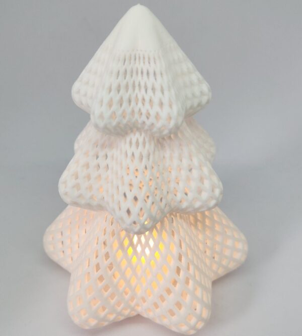 Arbol de navidad con hueco para vela de pilas