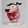 Coraje el Perro Cobarde figura frontal Figura Coraje el Perro Cobarde sosteniendo corazon
