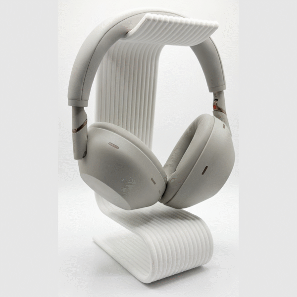 Soporte audifonos diadema ondulado blanco Soporte para audifonos de diadema impreso en 3D diseno ondulado