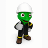 Figura mascota iguana de seguridad - ModelIQ 3D Figura mascota iguana de seguridad - ModelIQ 3D