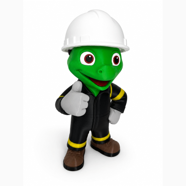 Figura mascota iguana de seguridad - ModelIQ 3D Figura mascota iguana de seguridad - ModelIQ 3D