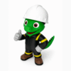 Figura mascota iguana de seguridad - ModelIQ 3D Figura mascota iguana de seguridad - ModelIQ 3D
