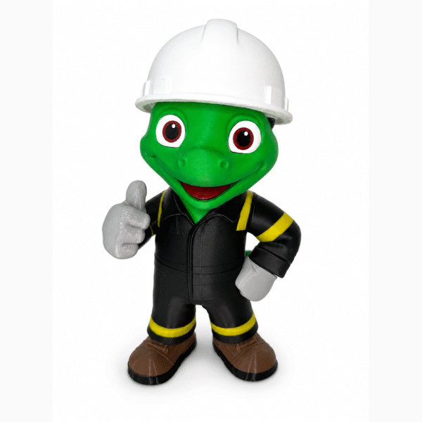 Figura mascota iguana de seguridad - ModelIQ 3D Figura mascota iguana de seguridad - ModelIQ 3D