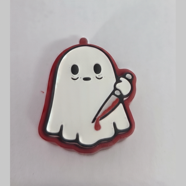 Clicker fantasma asesino de Halloween antiestres fidget llavero impreso en 3D - ModelIQ 3D