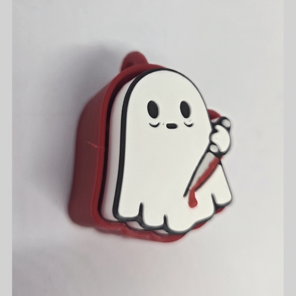 Clicker fantasma asesino de Halloween antiestres fidget llavero impreso en 3D - ModelIQ 3D