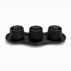 Set de 3 portavelas negros calados con bandeja decorativa impresos en 3D