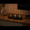 Set de 3 portavelas negros calados con bandeja decorativa impresos en 3D