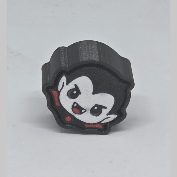 Clicker antiestres de vampiro de Halloween con argolla para llavero impreso en 3D