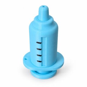 Clicker Inyeccion en forma de jeringa azul impreso en 3D